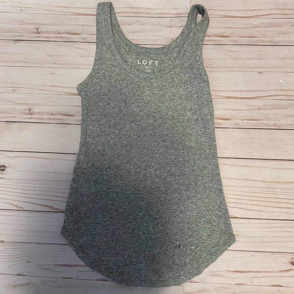 Loft, Heather Gray tank top with (Scoop) bottom
